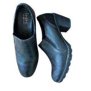 b.o.c. Born Concepts Y2K Womens Black Leather Booties Slip On Block Heel Size 9‎